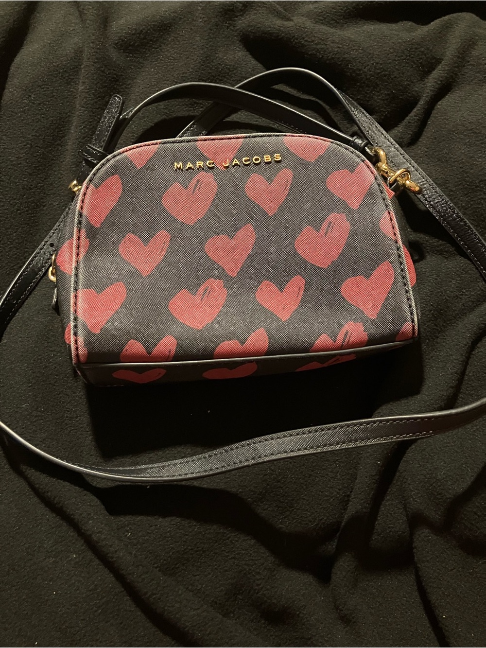 Marc Jacobs Playback Heart Crossbody Bag Black Red